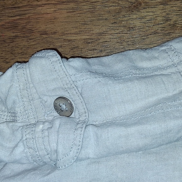 Chico's 100% Linen Cropped Rolled Light weight Cargo pants Lagenollk 2/Large - Picture 4 of 9